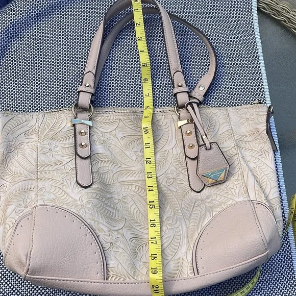Jessica Simpson Tan Floral Embossed Tote Bag 🌺 - Picture 9 of 9